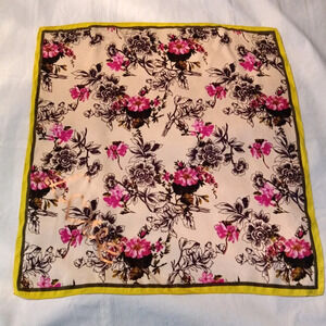 EXPRESS Floral Print Square Neck Scarf Graphic Print LOVE Shawl Wrap OS